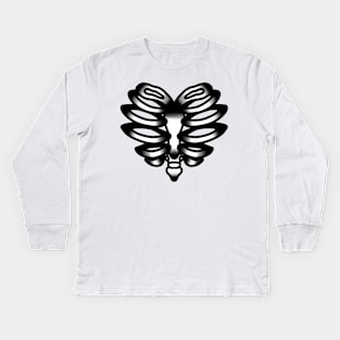 Rib Cage Heart Kids Long Sleeve T-Shirt